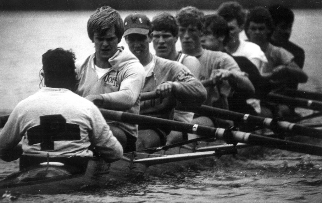 A group of people sitting on a boat