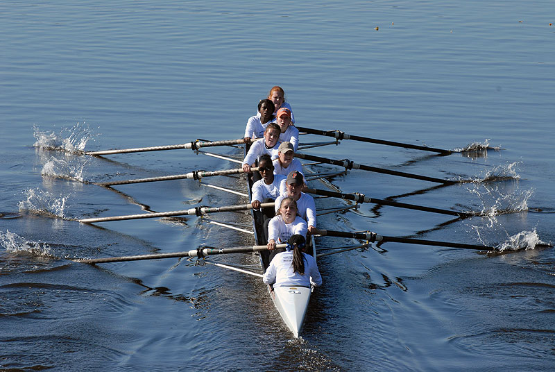 A small boat in a body of water