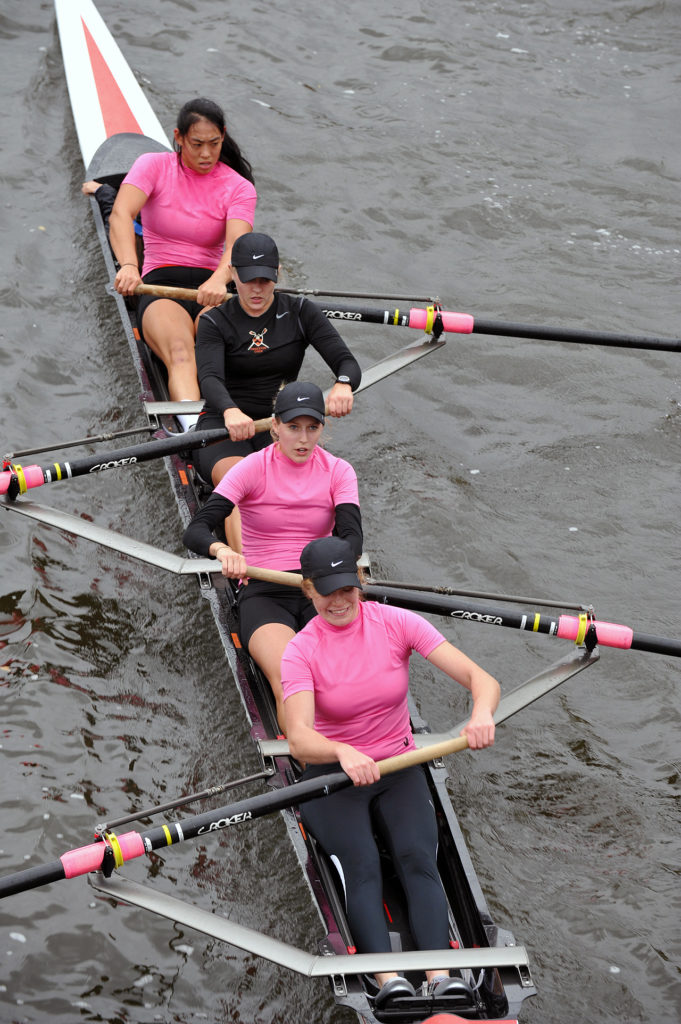 A person rowing a boat in the water