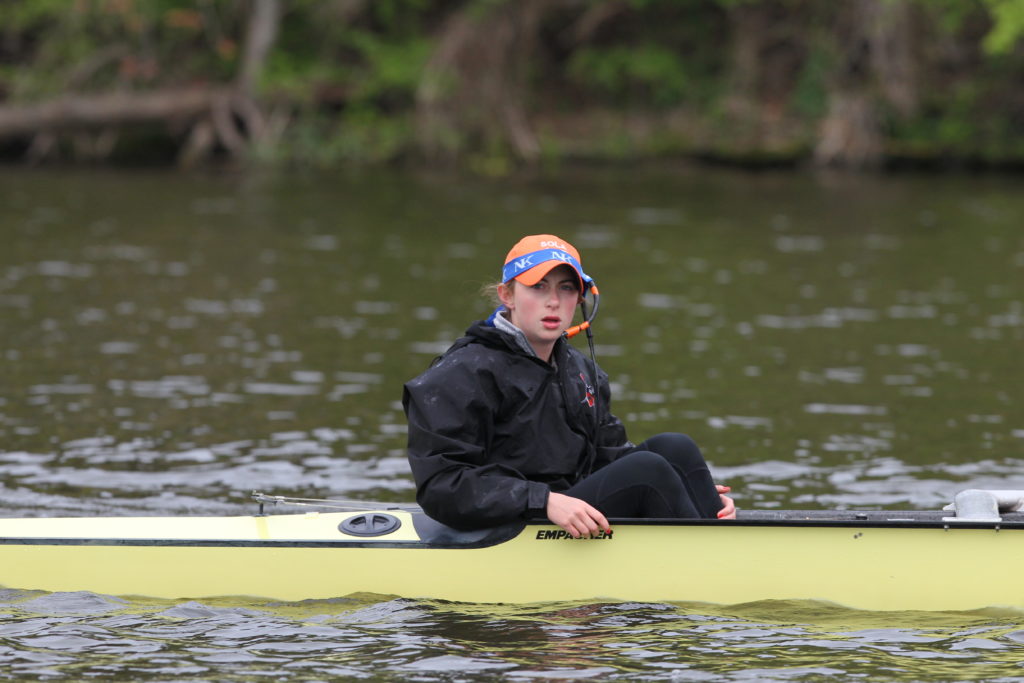 a person in a boat on water